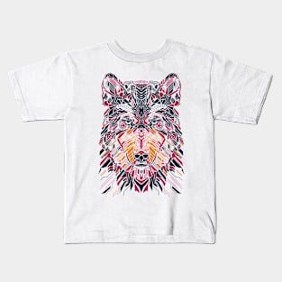 Wolfie on bright tees Kids T-Shirt